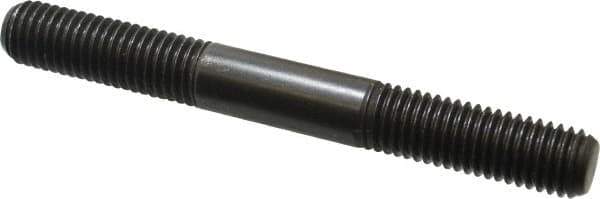 Jergens - 5/8-11 5-1/2" OAL Equal Double Threaded Stud - Alloy Steel, Black Oxide Finish, 1-3/4" Equal Thread Length - Industrial Tool & Supply