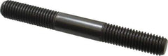 Jergens - 5/8-11 5-1/2" OAL Equal Double Threaded Stud - Alloy Steel, Black Oxide Finish, 1-3/4" Equal Thread Length - Industrial Tool & Supply