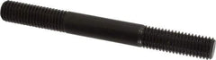 Jergens - 5/8-11 6" OAL Equal Double Threaded Stud - Alloy Steel, Black Oxide Finish, 1-3/4" Equal Thread Length - Industrial Tool & Supply
