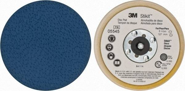 3M - 5" Diam Adhesive/PSA Disc Backing Pad - Soft Density, 12,000 RPM - Industrial Tool & Supply
