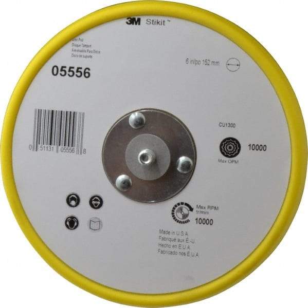 3M - 6" Diam Adhesive/PSA Disc Backing Pad - Medium Density, 10,000 RPM - Industrial Tool & Supply
