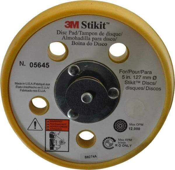 3M - 5" Diam Adhesive/PSA Disc Backing Pad - Soft Density, 12,000 RPM - Industrial Tool & Supply