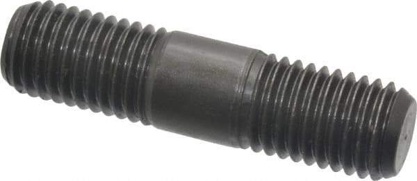 Jergens - 3/4-10 3" OAL Equal Double Threaded Stud - Alloy Steel, Black Oxide Finish, 15/16" Equal Thread Length - Industrial Tool & Supply