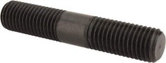 Jergens - 3/4-10 4" OAL Equal Double Threaded Stud - Alloy Steel, Black Oxide Finish, 1-7/16" Equal Thread Length - Industrial Tool & Supply