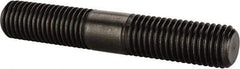 Jergens - 3/4-10 4-1/2" OAL Equal Double Threaded Stud - Alloy Steel, Black Oxide Finish, 1-11/16" Equal Thread Length - Industrial Tool & Supply