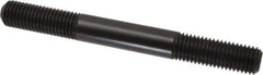 Jergens - 3/4-10 7" OAL Equal Double Threaded Stud - Alloy Steel, Black Oxide Finish, 2" Equal Thread Length - Industrial Tool & Supply