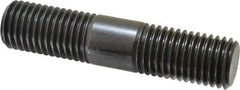 Jergens - 7/8-9 4" OAL Equal Double Threaded Stud - Alloy Steel, Black Oxide Finish, 1-13/32" Equal Thread Length - Industrial Tool & Supply