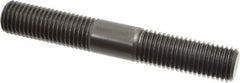 Jergens - 7/8-9 6" OAL Equal Double Threaded Stud - Alloy Steel, Black Oxide Finish, 2-1/4" Equal Thread Length - Industrial Tool & Supply