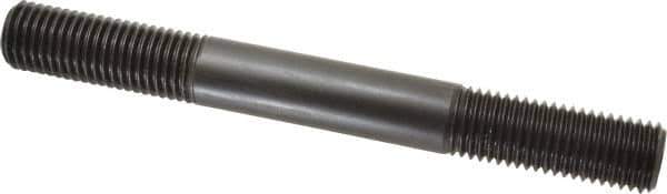 Jergens - 7/8-9 8" OAL Equal Double Threaded Stud - Alloy Steel, Black Oxide Finish, 2-1/4" Equal Thread Length - Industrial Tool & Supply