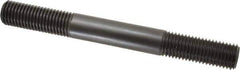 Jergens - 7/8-9 8" OAL Equal Double Threaded Stud - Alloy Steel, Black Oxide Finish, 2-1/4" Equal Thread Length - Industrial Tool & Supply