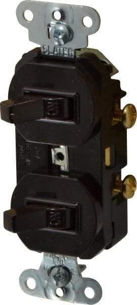 Pass & Seymour - 1 Pole, 120/277 VAC, 20 Amp, Flush Mounted, Ungrounded, Tamper Resistant Duplex Switch - NonNEMA Configuration, 2 Switch, Side Wiring, UL Listed 20 Standard - Industrial Tool & Supply