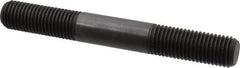 Jergens - 1-8 8" OAL Equal Double Threaded Stud - Alloy Steel, Black Oxide Finish, 2-1/2" Equal Thread Length - Industrial Tool & Supply