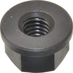 Jergens - 3/8-16, 7/8" Flange Diam, 1/2" High, 11/16" Across Flats, Flange Nut - Grade Low Carbon Steel Steel, Black Oxide Finish, 1/8" Flange Height, TCMA - Industrial Tool & Supply