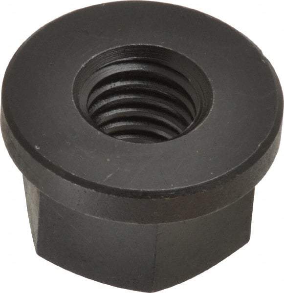 Jergens - 1/2-13, 1-1/8" Flange Diam, 11/16" High, 7/8" Across Flats, Flange Nut - Grade Low Carbon Steel Steel, Black Oxide Finish, 5/32" Flange Height, TCMA - Industrial Tool & Supply