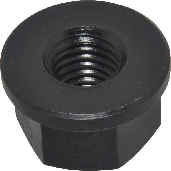 Jergens - 5/8-11, 1-3/8" Flange Diam, 13/16" High, 1-1/16" Across Flats, Flange Nut - Grade Low Carbon Steel Steel, Black Oxide Finish, 3/16" Flange Height, TCMA - Industrial Tool & Supply