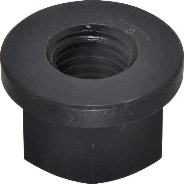 Jergens - 3/4-10, 1-5/8" Flange Diam, 1" High, 1-1/4" Across Flats, Flange Nut - Grade Low Carbon Steel Steel, Black Oxide Finish, 1/4" Flange Height, TCMA - Industrial Tool & Supply