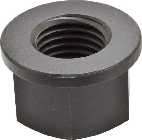 Jergens - 1-1/4 - 7, 2-1/4" Flange Diam, 1-3/8" High, 1-13/16" Across Flats, Flange Nut - Grade Low Carbon Steel Steel, Black Oxide Finish, 1/4" Flange Height, TCMA - Industrial Tool & Supply