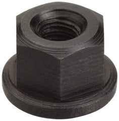 Gibraltar - 1/4-20 Steel Black Oxide Spherical Flange Nut - Grade 12L14, 5/16" High, 5/8" Diam x 3/32" High Flange, 3/4" Radius - Industrial Tool & Supply