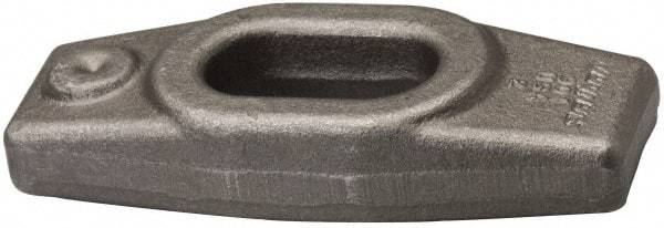 Jergens - 3/4" Stud, 2" Travel, 8" OAL x 2-1/8" Overall Width x 1-1/8" Overall Height, Heel Clamp - Grade C-1030/C-1035 Forged Steel, 2" Long x 13/16" Wide Slot, 3" Length x 1-1/2" Width x 3/4" Tapered Height - Industrial Tool & Supply