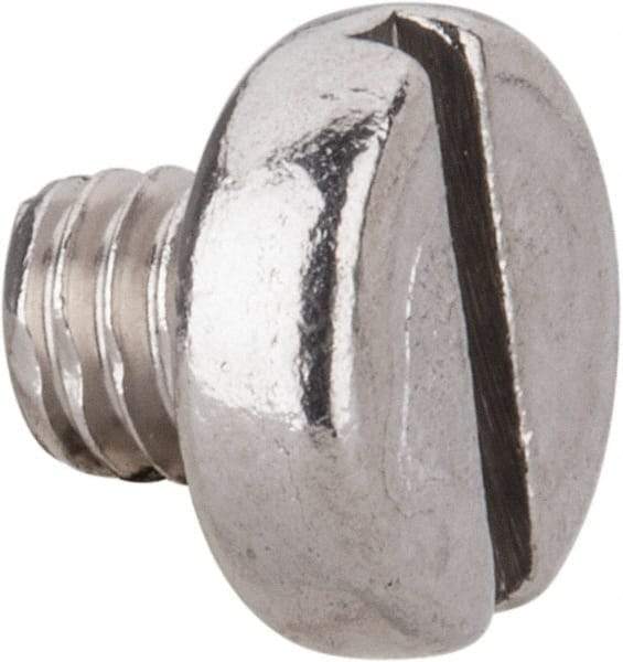 Value Collection - M4x0.70 Metric Coarse, 4mm Length Under Head Slotted Drive Machine Screw - Pan Head, Grade 18-8 & A2 Stainless Steel, Uncoated, Without Washer - Industrial Tool & Supply