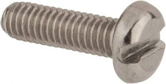 Value Collection - M4x0.70 Metric Coarse, 14mm Length Under Head Slotted Drive Machine Screw - Pan Head, Grade 18-8 & A2 Stainless Steel, Uncoated, Without Washer - Industrial Tool & Supply