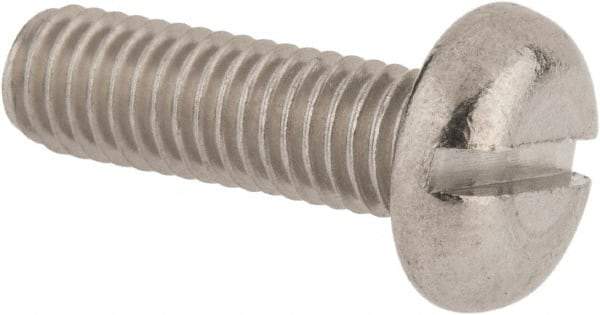 Value Collection - M5x0.80 Metric Coarse, 16mm Length Under Head Slotted Drive Machine Screw - Pan Head, Grade 18-8 & A2 Stainless Steel, Uncoated, Without Washer - Industrial Tool & Supply