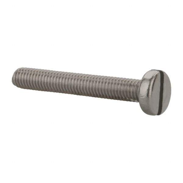 Value Collection - M5x0.80 Metric Coarse, 35mm Length Under Head Slotted Drive Machine Screw - Pan Head, Grade 18-8 & A2 Stainless Steel, Uncoated, Without Washer - Industrial Tool & Supply