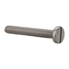 Value Collection - M5x0.80 Metric Coarse, 35mm Length Under Head Slotted Drive Machine Screw - Pan Head, Grade 18-8 & A2 Stainless Steel, Uncoated, Without Washer - Industrial Tool & Supply