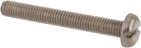 Value Collection - M5x0.80 Metric Coarse, 40mm Length Under Head Slotted Drive Machine Screw - Pan Head, Grade 18-8 & A2 Stainless Steel, Uncoated, Without Washer - Industrial Tool & Supply