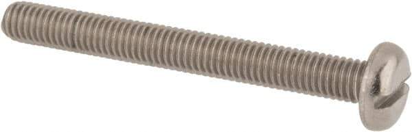 Value Collection - M5x0.80 Metric Coarse, 45mm Length Under Head Slotted Drive Machine Screw - Pan Head, Grade 18-8 & A2 Stainless Steel, Uncoated, Without Washer - Industrial Tool & Supply