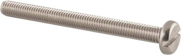 Value Collection - M5x0.80 Metric Coarse, 55mm Length Under Head Slotted Drive Machine Screw - Pan Head, Grade 18-8 & A2 Stainless Steel, Uncoated, Without Washer - Industrial Tool & Supply