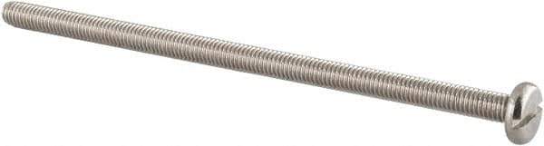 Value Collection - M5x0.80 Metric Coarse, 100mm Length Under Head Slotted Drive Machine Screw - Pan Head, Grade 18-8 & A2 Stainless Steel, Uncoated, Without Washer - Industrial Tool & Supply