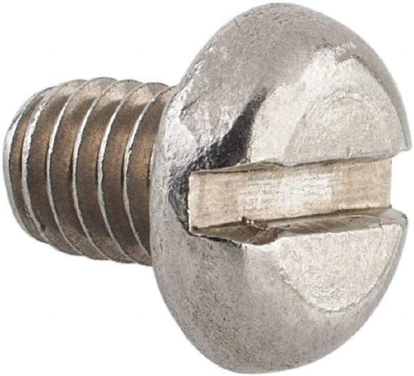 Value Collection - M6x1.00 Metric Coarse, 8mm Length Under Head Slotted Drive Machine Screw - Pan Head, Grade 18-8 & A2 Stainless Steel, Uncoated, Without Washer - Industrial Tool & Supply