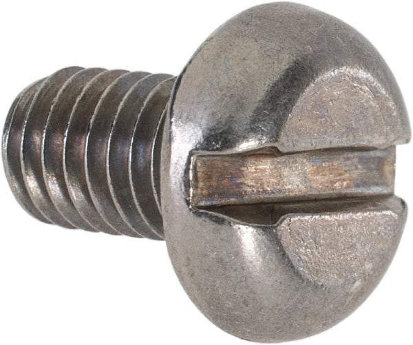 Value Collection - M6x1.00 Metric Coarse, 10mm Length Under Head Slotted Drive Machine Screw - Pan Head, Grade 18-8 & A2 Stainless Steel, Uncoated, Without Washer - Industrial Tool & Supply