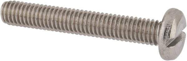 Value Collection - M6x1.00 Metric Coarse, 40mm Length Under Head Slotted Drive Machine Screw - Pan Head, Grade 18-8 & A2 Stainless Steel, Uncoated, Without Washer - Industrial Tool & Supply