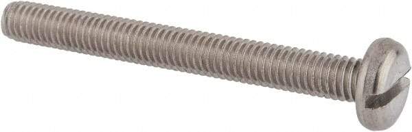 Value Collection - M6x1.00 Metric Coarse, 55mm Length Under Head Slotted Drive Machine Screw - Pan Head, Grade 18-8 & A2 Stainless Steel, Uncoated, Without Washer - Industrial Tool & Supply