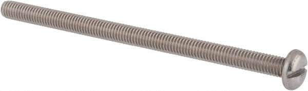 Value Collection - M6x1.00 Metric Coarse, 100mm Length Under Head Slotted Drive Machine Screw - Pan Head, Grade 18-8 & A2 Stainless Steel, Uncoated, Without Washer - Industrial Tool & Supply