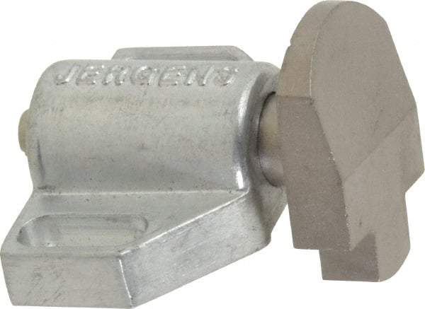 Jergens - 1-1/2" Body Width x 1" Body Len, 3/16" Stroke Len, 1-1/8" Btw Mt Hole Ctrs, Tang Square Spring Locating Stop - 14 Lb Mid End Force, 7/8" Stop Head Width x 1-1/8" Stop Head Height - Industrial Tool & Supply