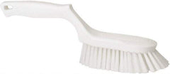 Vikan - 1-1/2" Bristle Length, Polyester Scrub Brush - 5-5/8" Long x 5" Wide Head, 13-1/2" OAL, White, Polypropylene Block - Industrial Tool & Supply