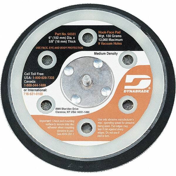 Dynabrade - 6" Diam Disc Backing Vacuum Replacement Pad - Medium Density, 12,000 RPM - Industrial Tool & Supply