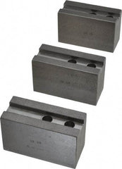 H & R Manufacturing - 1.5mm x 60° Serrated Attachment, Square Soft Lathe Chuck Jaw - 3 Jaws, Steel, 1.181" Btw Mount Hole Ctrs, 4" Long x 1-3/4" Wide x 2-1/2" High, 0.63" Groove, 12mm Fastener - Industrial Tool & Supply