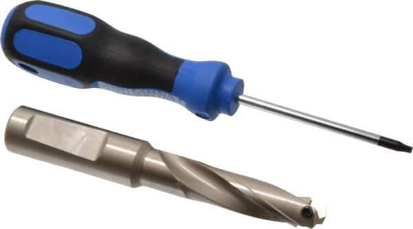 Guhring - 0.512 to 17/32" Diam, 42.9mm Max Depth, 5/8" Shank Diam, 63mm Flute, Replaceable Tip Drill - HT 800 WP Insert, Series 4107 - Industrial Tool & Supply
