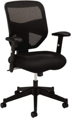 Basyx - 41-1/2" High High Back Chair - 29" Wide x 36" Deep, Padded Mesh Seat, Black - Industrial Tool & Supply