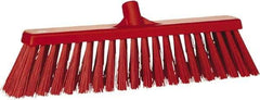 Vikan - 20" Heavy Duty Synthetic Push Broom - 4.3" Bristle Length, Plastic Block, European Threaded Handle Connection - Industrial Tool & Supply