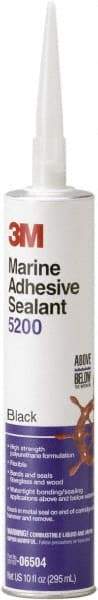 3M - 12.8 oz Cartridge Black Polyurethane Marine Adhesive Sealant - 190°F Max Operating Temp, 48 hr Tack Free Dry Time - Industrial Tool & Supply