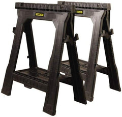 Stanley - Folding Sawhorse - 1" Long x 27.3" Wide x 32" High, Twin Pack - Industrial Tool & Supply