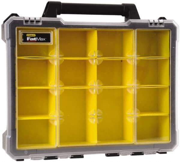 Stanley - 14 Compartment Tool Organizer - 16-31/32" Wide x 19-21/64" Deep x 4-21/64" High, Polypropylene Resin & Acrylonitrile Butadiene Styrene Plastic - Industrial Tool & Supply
