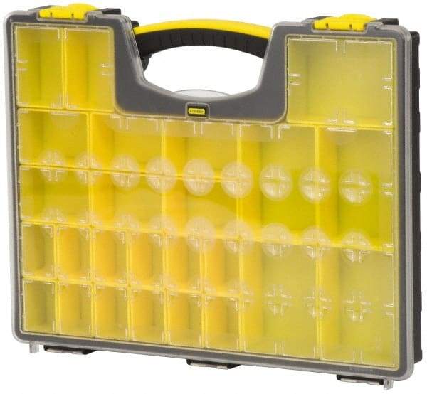 Stanley - 25 Compartment Tool Organizer - 13-1/8" Wide x 16-7/32" Deep x 2-1/8" High, Polypropylene Resin & Acrylonitrile Butadiene Styrene Plastic - Industrial Tool & Supply