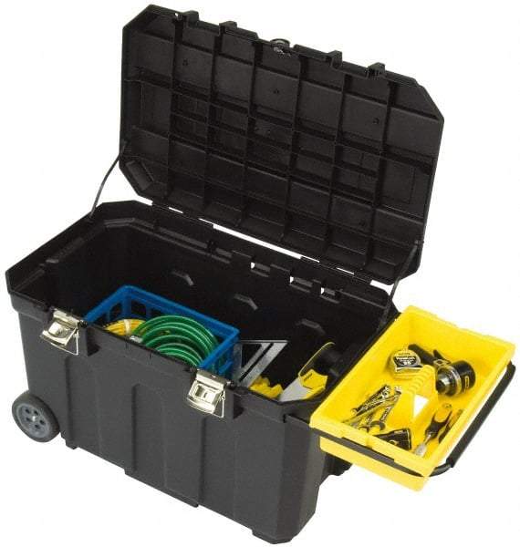 Stanley - Mobile Tool Chest - 30" Wide x 18-1/2" Deep x 19" High, Polypropylene Resin, Black - Industrial Tool & Supply
