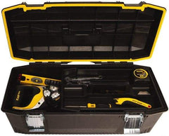 Stanley - 1 Tray Tool Box - 28" Wide x 12-1/4" Deep x 11-1/2" High, Polypropylene Resin, Black - Industrial Tool & Supply